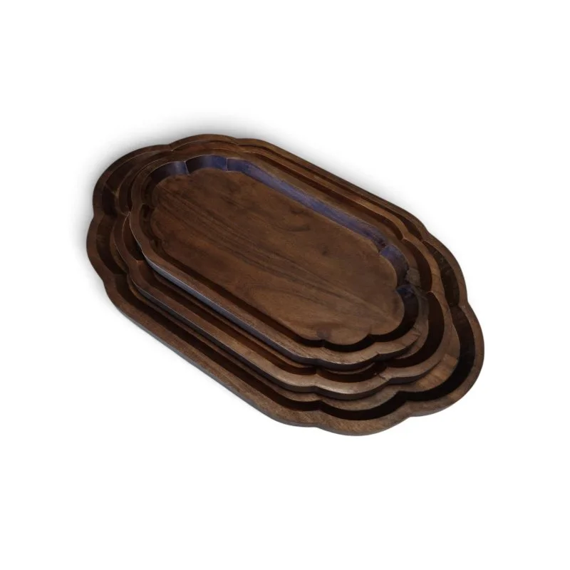 Plateau en bois chantourné 9''x16''