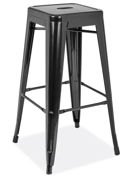 Black metal stool