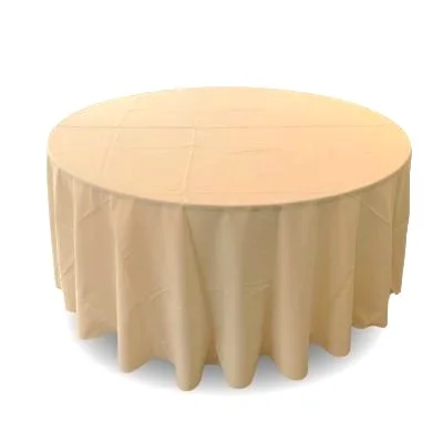 Ivory 132" round tablecloth