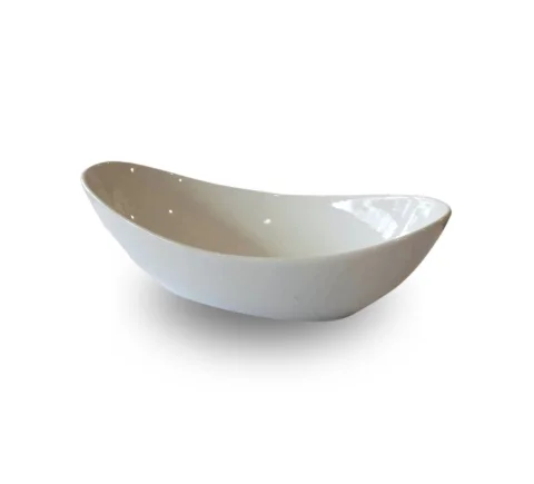 Bol de service ovale blanc bateau
