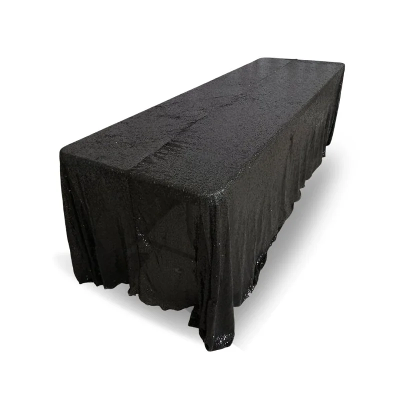 Black sequin 90x132 tablecloth