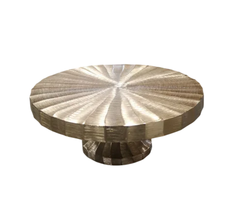 Présentoir à gâteau doré brossé 12''
