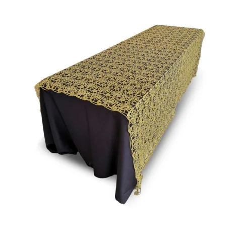 Nappe 90x100 broderie et paillette doré