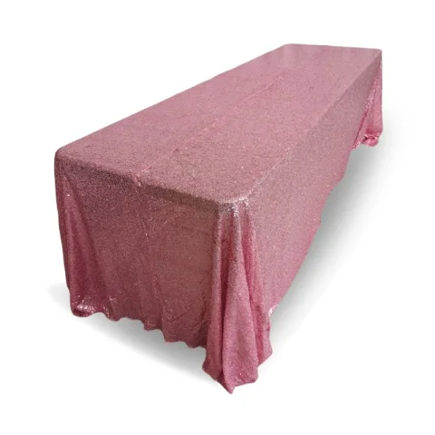 Nappe 90x156 paillette rose