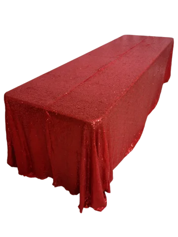 Nappe 90x156 paillette rouge